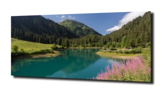 obraz na szkle Widok na jezioro w Austrii