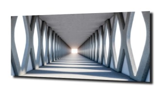 obraz na szkle, panel szklany Korytarz 3D