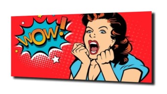 obraz na szkle, panel szklany WOW kobieta