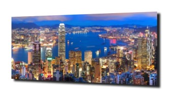 obraz na szkle Nowoczesny Hong Kong nocą
