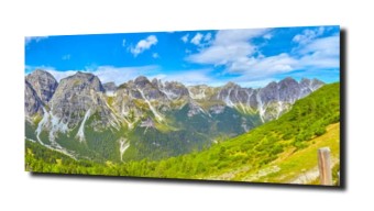 obraz na szkle Panorama na góry i niebo