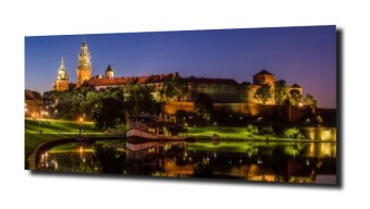 obraz na szkle Odbicie Wawelu w Wiśle
