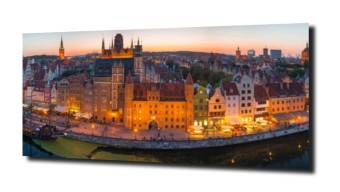 obraz na szkle Panorama Gdańska miasto