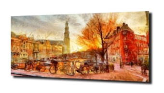 obraz na szkle Stare miasto Ampsterdam