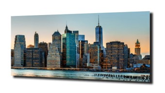 obraz na szkle Panorama N. Y i pomost