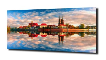 obraz na szkle Wrocław i jego odbicie