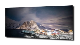 obraz na szkle Norweska osada górska