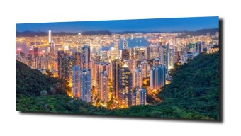 obraz na szkle Hong Kong ze wzgorza