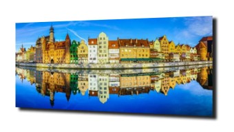 obraz na szkle Gdańsk miasto rzeka