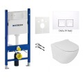 Zestaw podtynkowy 7w1: Zestaw podtynkowy 7w1: misa WC serii Rimless, stelaż Geberit UP100, deska wolnoopadająca, przycisk, wsporniki dystansowe, mata oraz przekładka akustyczna-fot.14