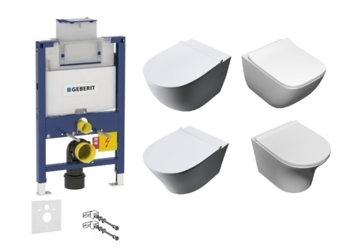 Zestaw podtynkowy 6w1: misa WC, stelaż Geberit Duofix (niski 82 cm), deska wolnoopadająca, przekładka akustyczna, wsporniki dystansowe oraz kompletny zestaw instalacyjny-fot.1