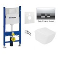 Zestaw podtynkowy 7w1: Zestaw podtynkowy 7w1: misa WC serii Rimless, stelaż Geberit UP100, deska wolnoopadająca, przycisk, wsporniki dystansowe, mata oraz przekładka akustyczna-fot.34