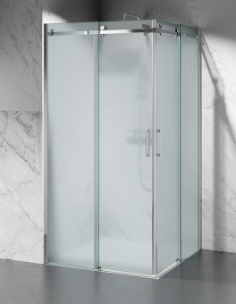 Kabina Dwustronnie Przesuwna U20 Mrożone Srebrny Mat