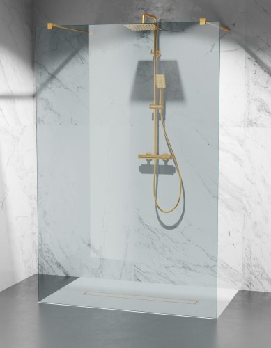 scianka prysznicowa wolnostojaca walkin T92 zloty mat zdjecie 1