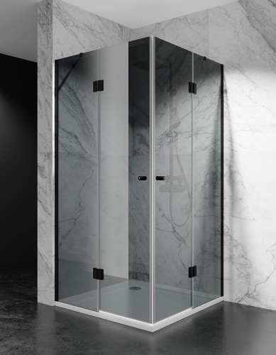 kabina-prysznicowa-uchylna-6-mm-DV2000-grafitowa-okucia-czarny-mat-1