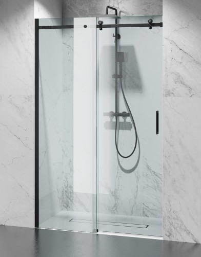 Drzwi Prysznicowe Przesuwne 120 cm Czarne D20 zd 1