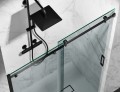 Drzwi Prysznicowe Przesuwne 145 cm Czarne D20 zd 2