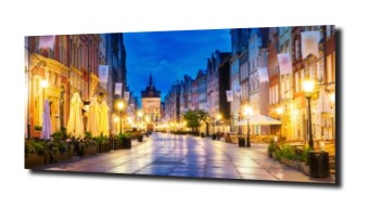 obraz na szkle Spacer po starówce w Gdańśku