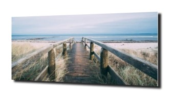 obraz na szkle, panel szklany Most na plażę