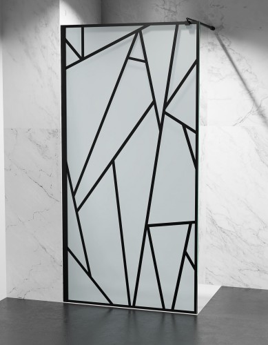 czarne-szprosy-ukosne-szyba-prysznicowa-walk-in-szklo-mrozone-zdjecie-1-szklana-lazienka