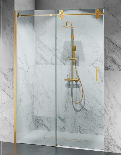 drzwi-prysznicowe-przesuwne-d30-exclusive-okucia-zloto-szczotkowane-szklo-transparentne
