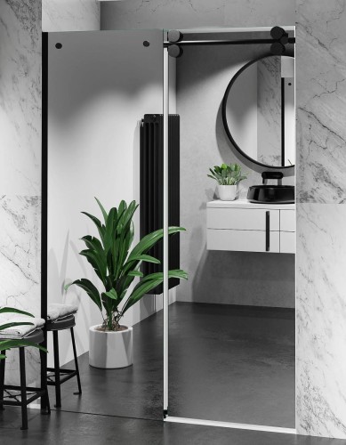 drzwi-prysznicowe-przesuwne-d30-exclusive-okucia-czarny-mat-lustrzana