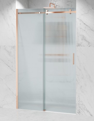 drzwi prysznicowe przesuwne D20 ryflowane rose gold zdjecie 1 szklana lazienka