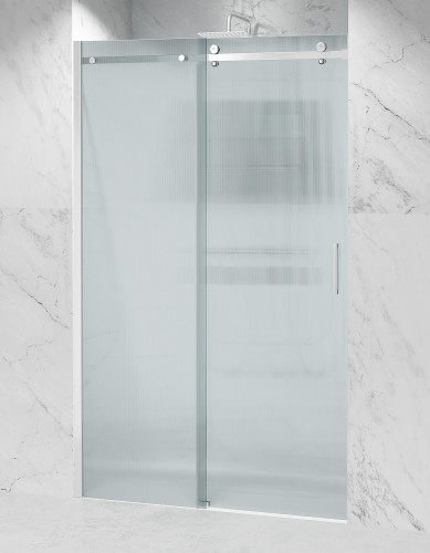 drzwi prysznicowe przesuwne D20 ryflowane srebrny mat zdjecie 1 szklana lazienka