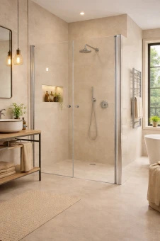 Drzwi prysznicowe uchylne wahadłowe  Liniger D1400 Dual Chrom Połysk