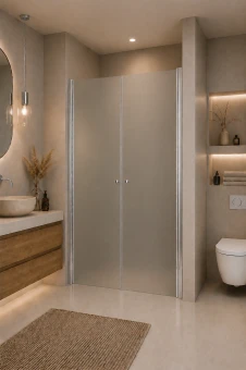 Drzwi prysznicowe wahadłowe Liniger DV4000 Dual Chrom Połysk, Mrożone 