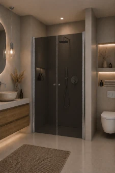 Drzwi prysznicowe wahadłowe Liniger DV4000 Dual Chrom Połysk, Grafitowe
