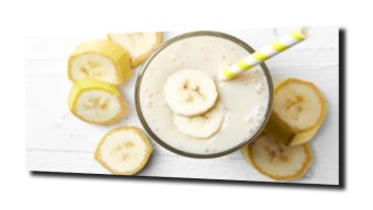 obraz na szkle, panel szklany Banan koktajl