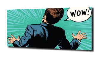 obraz na szkle, panel szklany Mężczyzna wow
