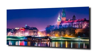 obraz na szkle, panel szklany Kraków nocą