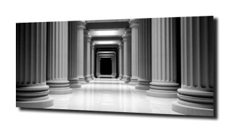 obraz na szkle, panel szklany Tunel kolumn