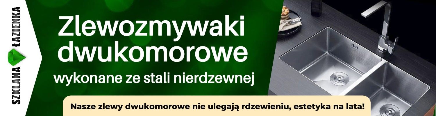 Nasze zlewozmywaki dwukomorowe kuchenne wykonane są ze stali nierdzewnej